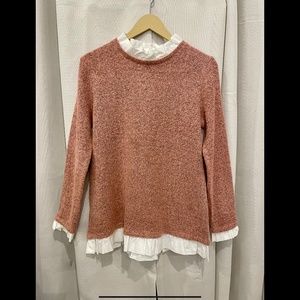 Neiman Marcus Ruffle Trim Sweater